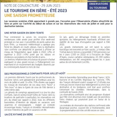 Pour les pros : note de conjoncture Isère Attractivité – Juin 2023