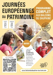 Affiche Journées Européennes du Patrimoine 2024 - Programme complet des Balcons du Dauphiné (Isère)