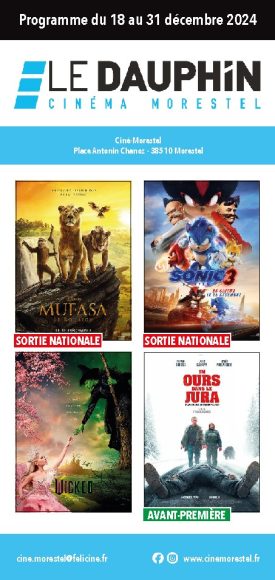 Cinéma “Le Dauphin” à Morestel : le programme